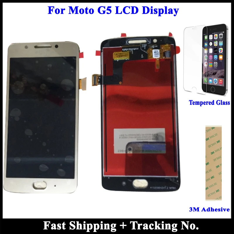 Протестированный ЖК дисплей для Motorola Moto G5 сенсорный экран с рамкой сменный XT1672