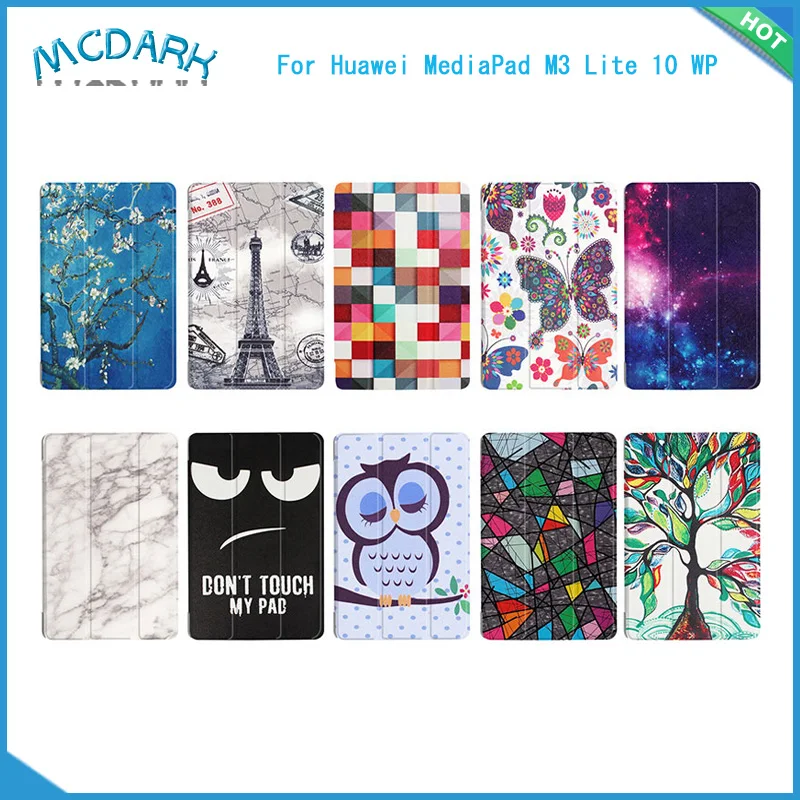 Mcdark чехол с красочным принтом для Huawei MediaPad M3 Lite 10 WP 1 дюймовый планшета откидной