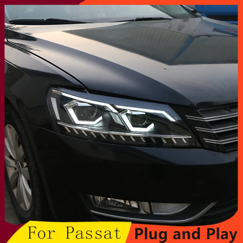 2 шт. светодиодный фары для Volkswagen Passat 12-15 светодиодный автомобильный фонарь ангельские глазки ксенон HID комплект Противотуманные фары светодиодный дневные ходовые огни