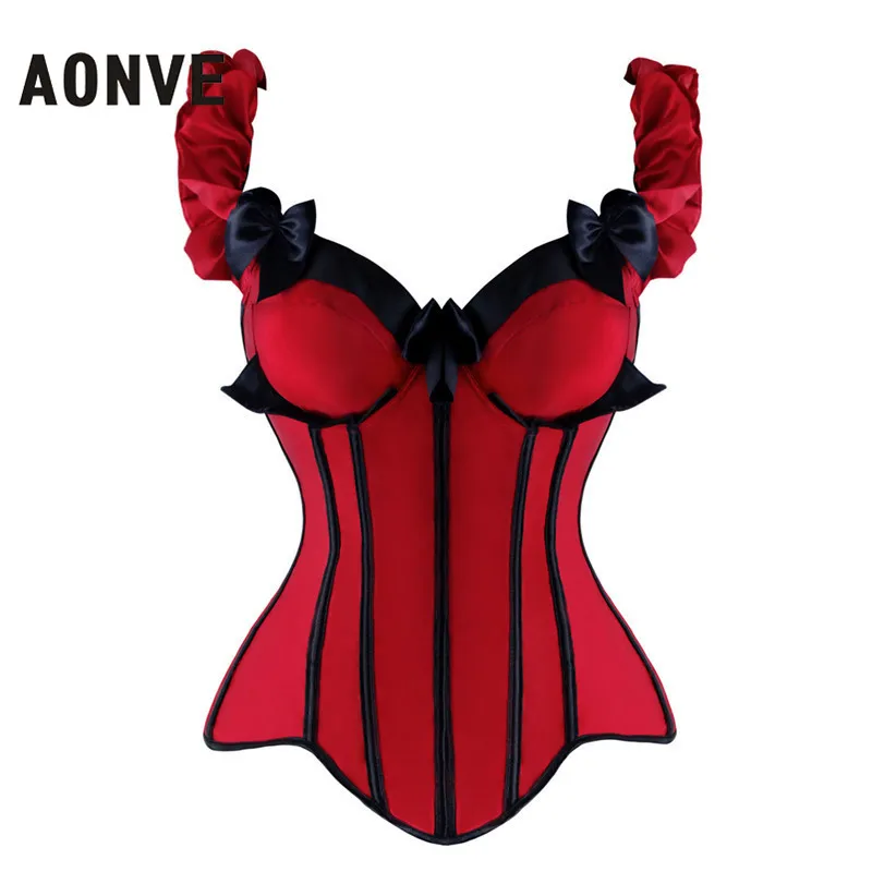 Женский винтажный корсет AONVE красное нижнее белье бюстгальтер | Женская одежда