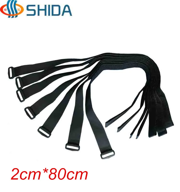 10 штук 2*80см ярких многоразовых фиксаторов с пластиковыми пряжками, нейлоновыми самоклеящимися крючками и петлями для кабелей.