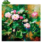 5D Diy алмазная живопись мозаика с украшением в виде кристаллов Стразы Вязание иглы Вышивка крестом алмазная живопись маслом по номерам Цветок лотоса