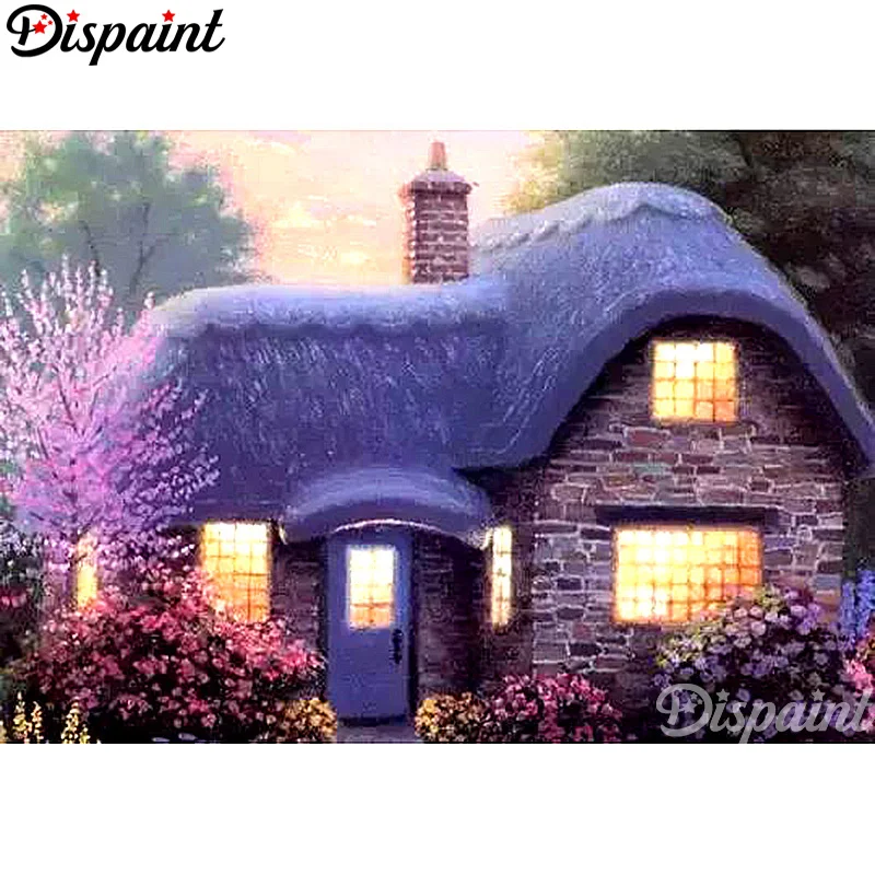

Dispaint Full Square/Round Drill 5D DIY Diamond Painting "Dream hut landscape" 3D Embroidery Cross Stitch Home Decor Gift A10094