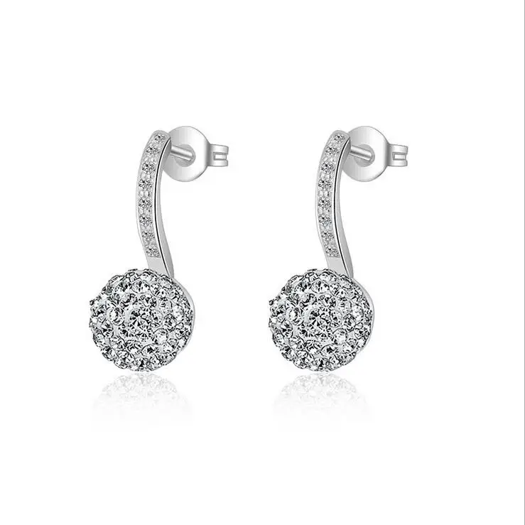 

New arrival high quality fashion shiny Shambhala 925 sterling silver ladies stud earrings women jewelry wholesale gift hot
