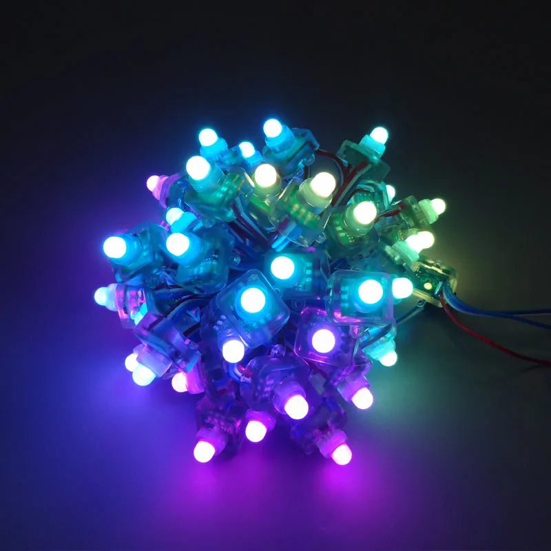 1000 шт 12 мм квадратный рассеянный цифровой RGB LED пиксели WS2811 IP68 DC5V | Лампы и