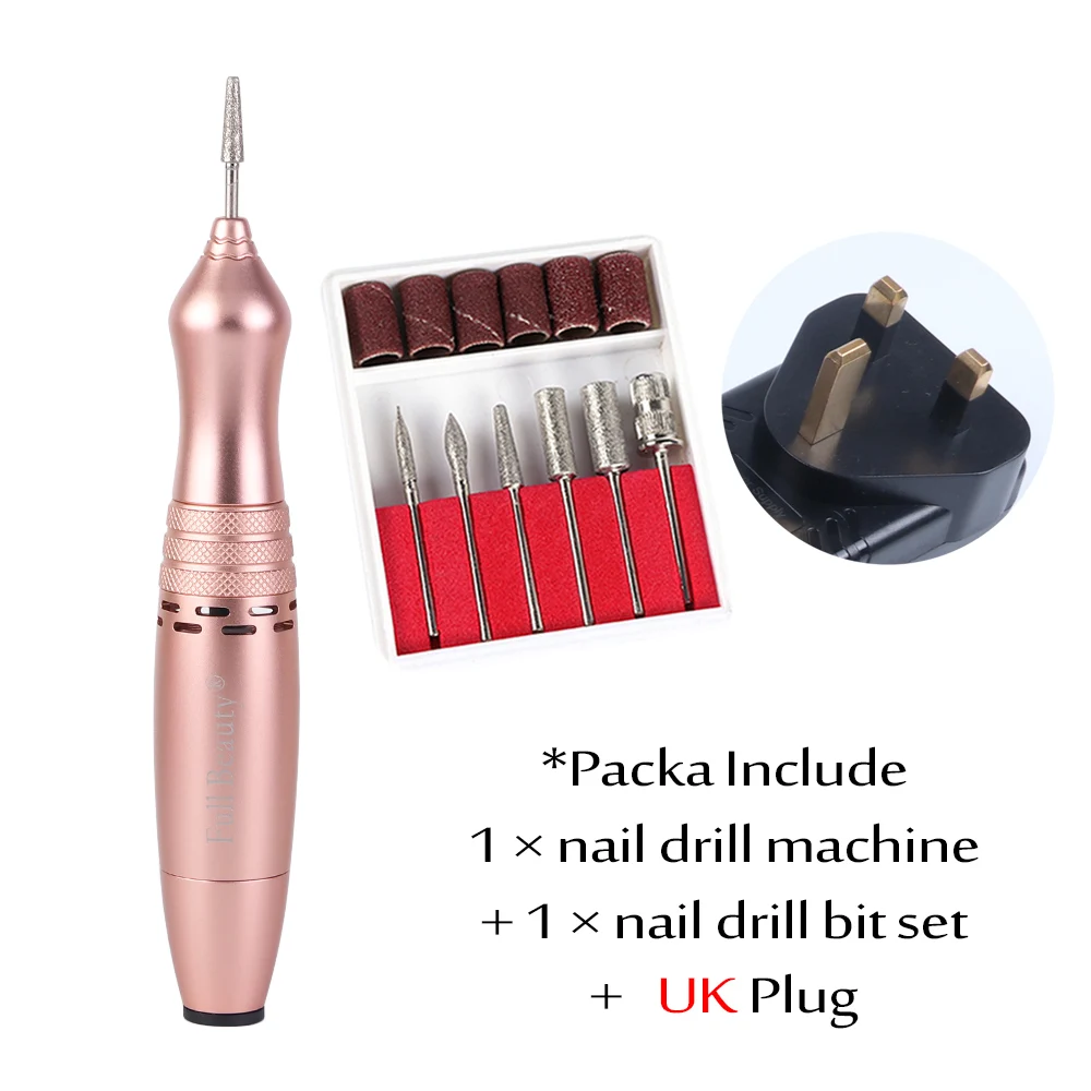 UK-MT04-OR Drill Box Дрель для ногтей ручка электрический Фрезерный резак маникюрный набор ручной педикюрный Гель-лак для снятия лака набор для дизайна ногтей SAMT04 - Цвет: UK-MT04-OR Drill Box