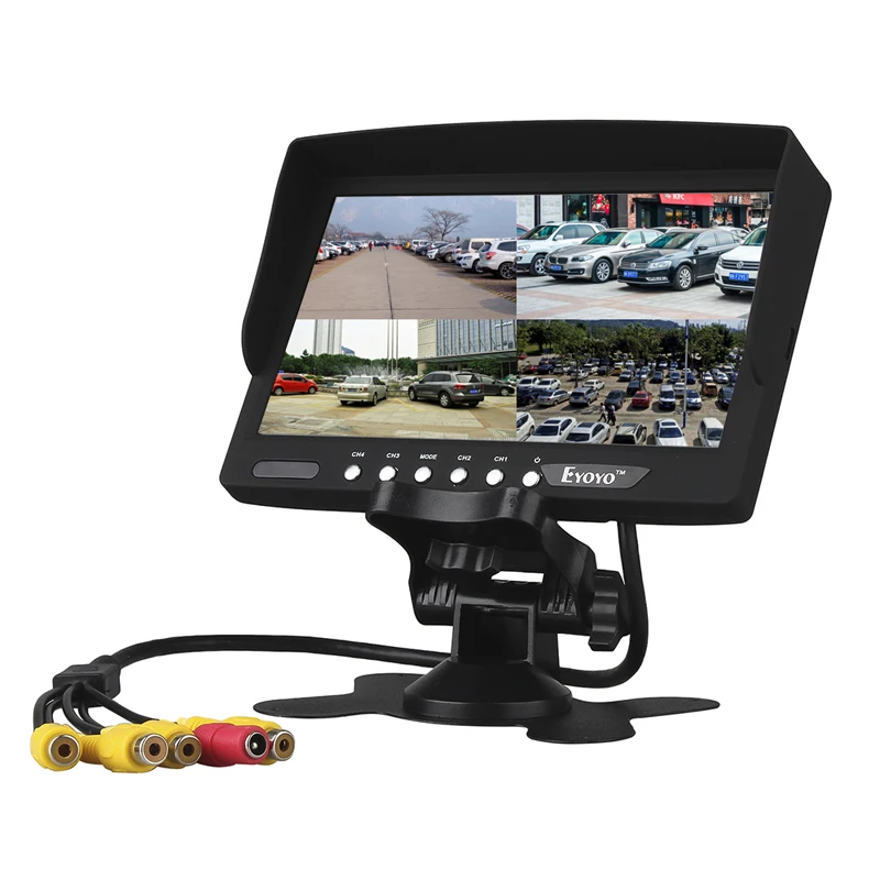 Eyoyo 7 дюймов HD 4 Сплит Quad видео дисплей 4CH AV вход TFT ЖК монитор заднего вида