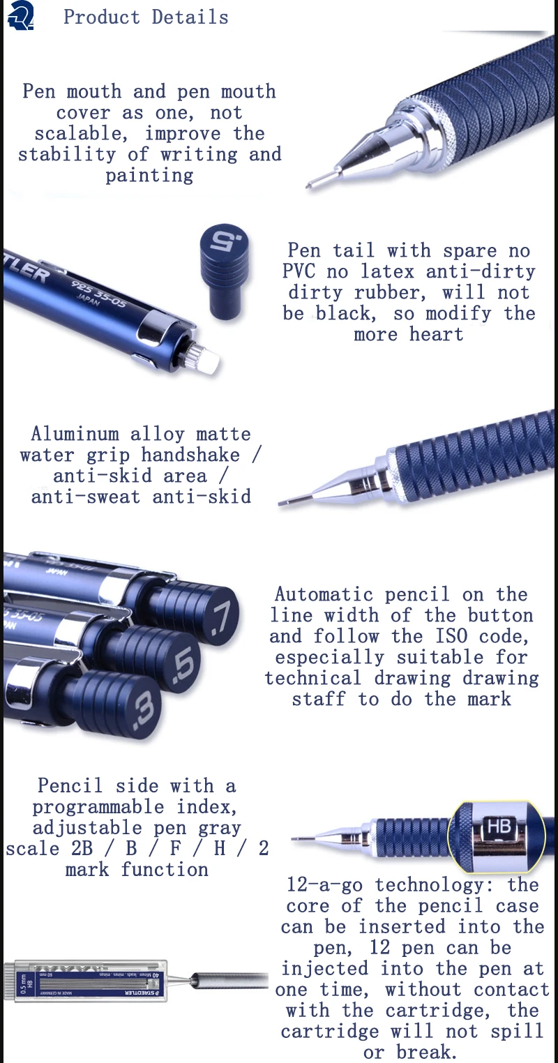 Staedtler 925; большие размеры 35-механический карандаш 0,3/0,5/0,7/0,9 20 Annversary сувенир версия письменные принадлежности