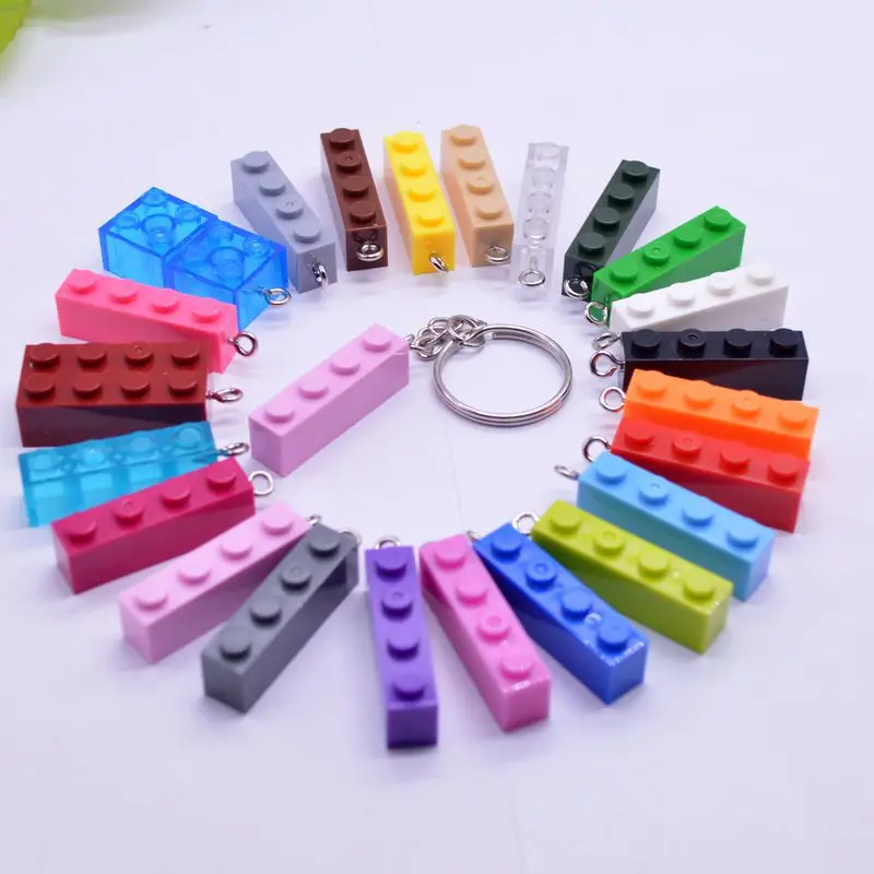 32mm x 11mm x 8mm 5 шт. красочные строительный блок брелок амулеты «сделай сам», для малышей игрушки декор выводы серьги в стиле панк чехол для телефона ожерелье, украшение, подвески аксессуар - Окраска металла: 32mm x 11mm x 8mm