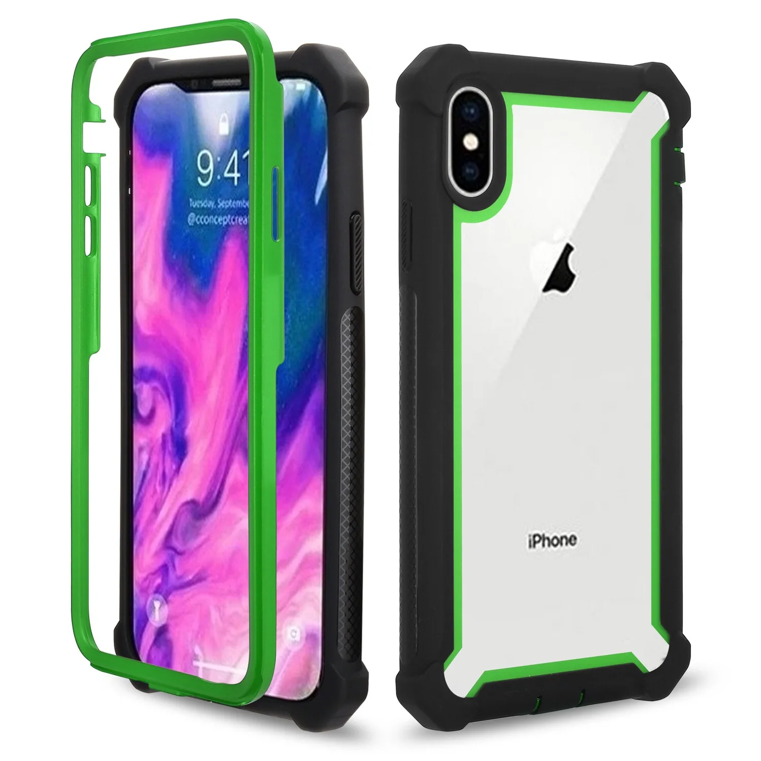 VIAERSON Shockproof Case Clear Back For iPhone XS Max XR X 6 6S 7 8 Plus 360 Protective Cover Candy Metal Button Hard Coque Capa |