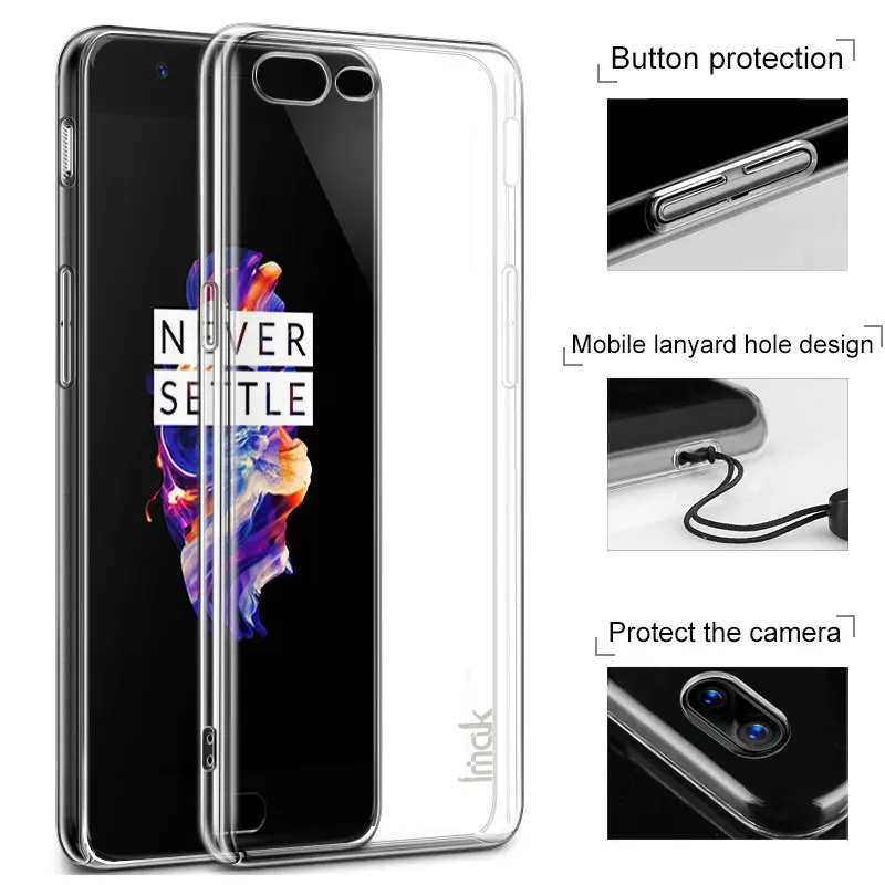 For OnePlus 5 Case iMAK Wear Resistant PRO Transparent Crystal Hard Phone for case |