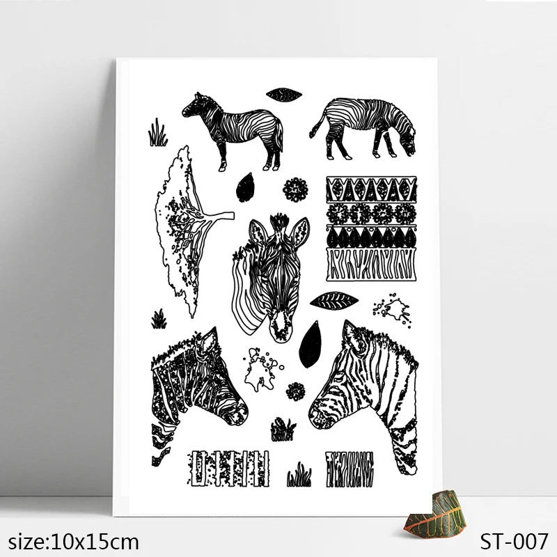 

ZhuoAng Running zebra Clear Stamp Seal for DIY Scrapbooking Photo Album Card Making DIY Decoration Supply