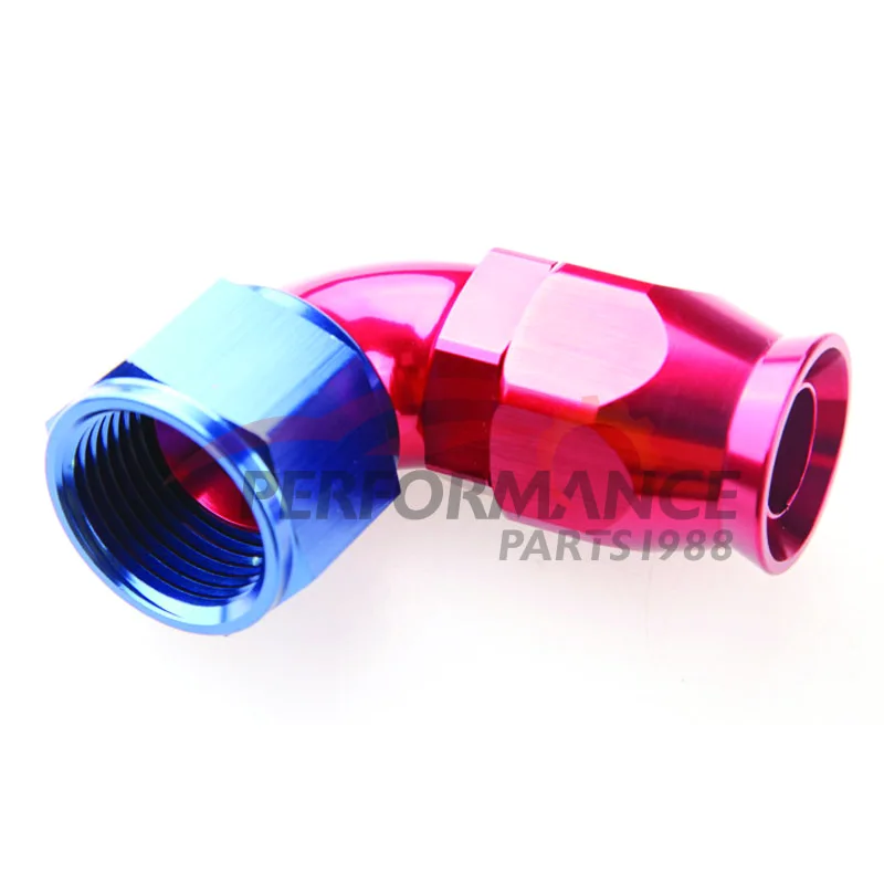 Best Selling AN6 6AN AN-6 90 DEGREE REUSABLE SWIVEL PTFE HOSE END FITTING FULL FLOW RED/BLUE | Автомобили и мотоциклы