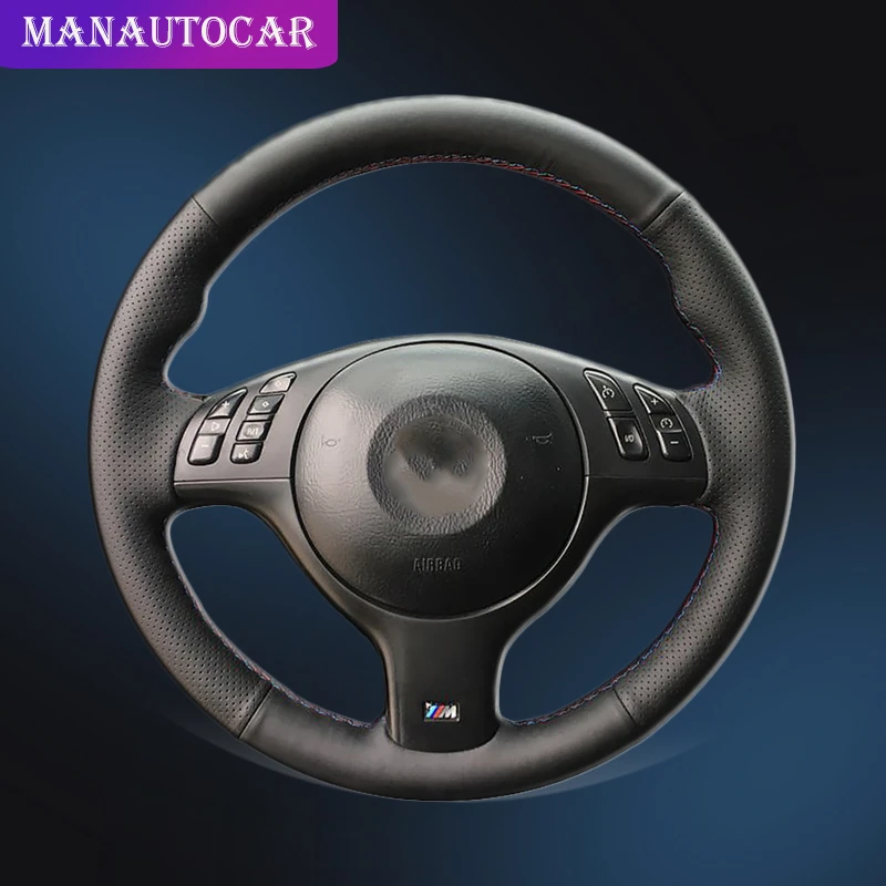 

Genuine Leather Car Braid On The Steering Wheel Cover for BMW E46 E39 330i 540i 525i 530i 330Ci M3 2001-2003 DIY Auto Covers
