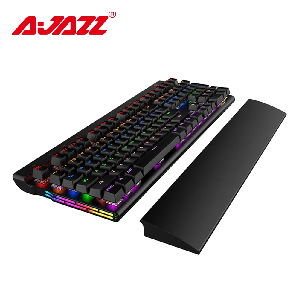 Ajazz AK500 Проводная Механическая игровая клавиатура 108 клавиш с подсветкой ноутбука настольная клавиатура большая Подставка для рук мультимедийная сенсорная панель