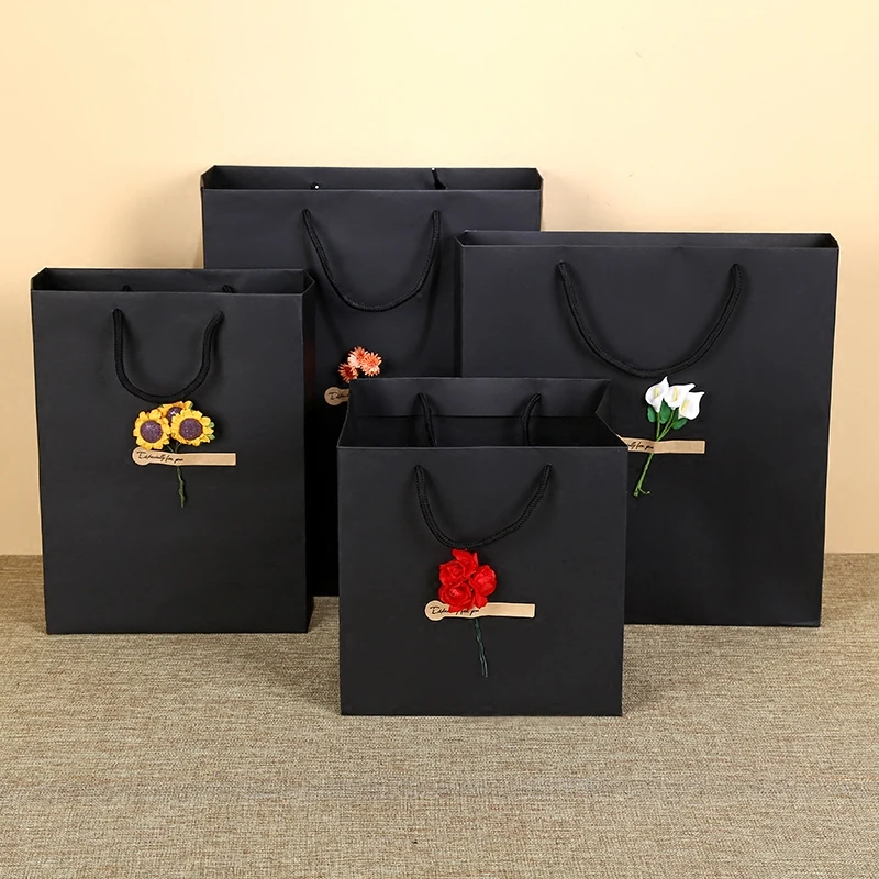 5 шт. черный крафт бумажный мешок сумка для одежды тоут Подарочная сделай сам