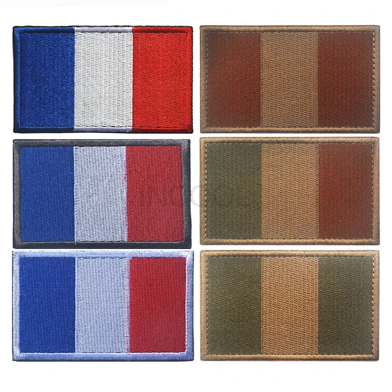 Французские флаги Полный вышитый патч французский флаг тактические военные