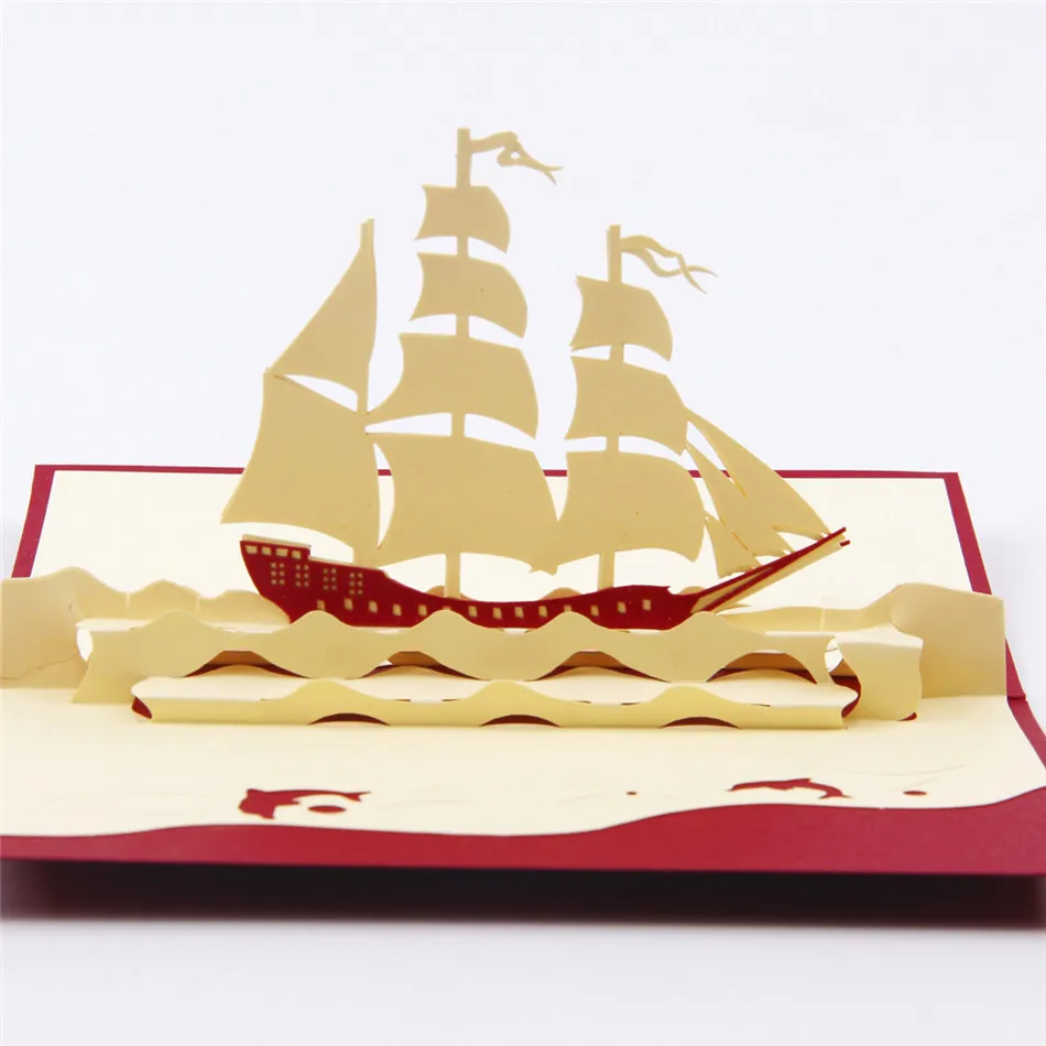 3D Pop Up лазерная резка поздравительные открытки для праздника день рождения