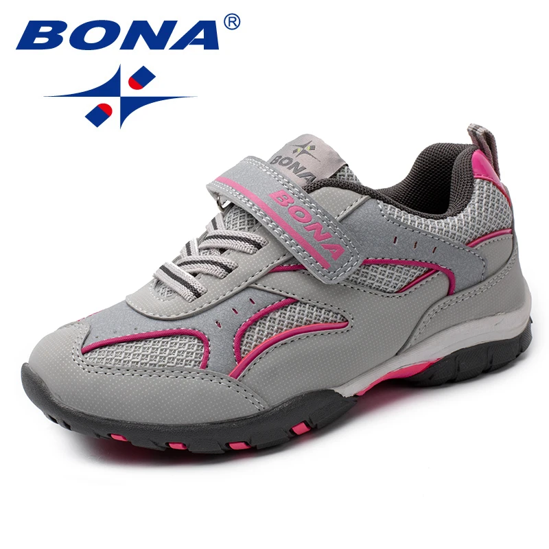 BONA новые модные стильные детские повседневные туфли сетчатые на плоской подошве