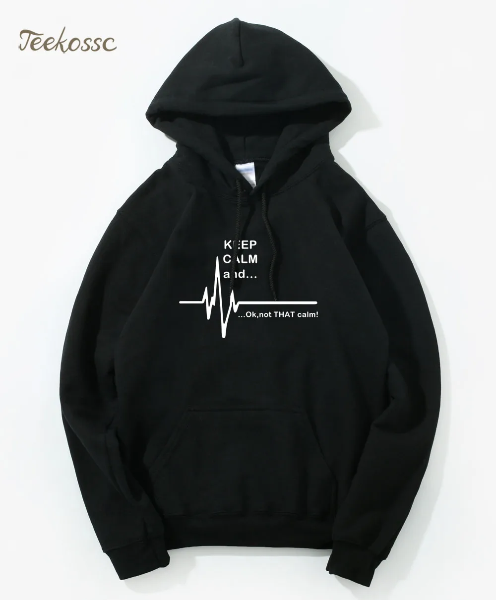 Толстовка с капюшоном Keep Calm and... Not That Funny EKG медсестры фельдшер толстовка для