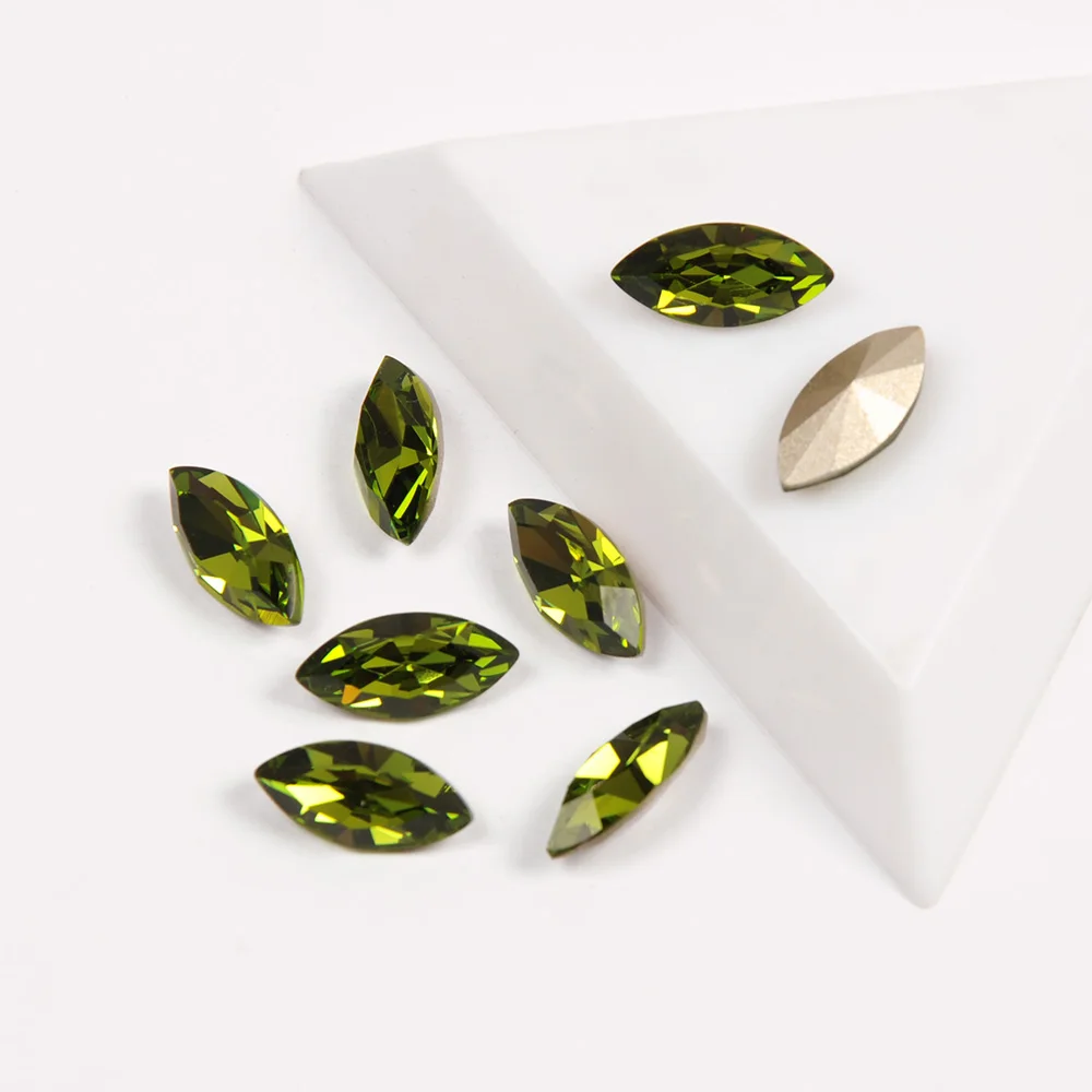 Оливин Strass цвет серебристый, Золотой базы sew On Stone с когтями покрытием настройки кристаллические шатоны Стекло камнями платье украшения