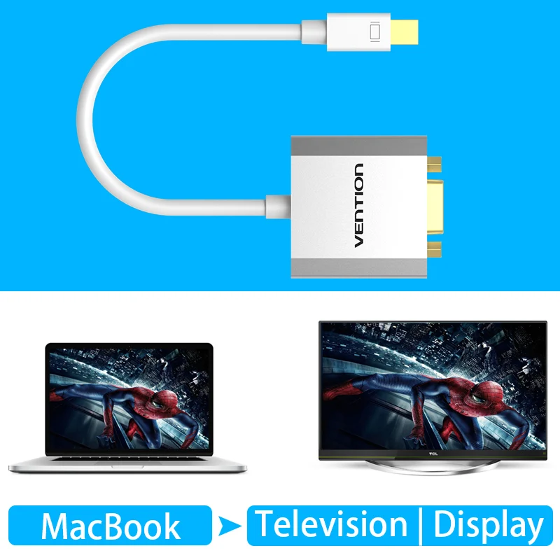 Vention Thunderbolt Mini DisplayPort DP Male to VGA Женский адаптер кабель для Apple MacBook Air Pro iMac Mac|display port