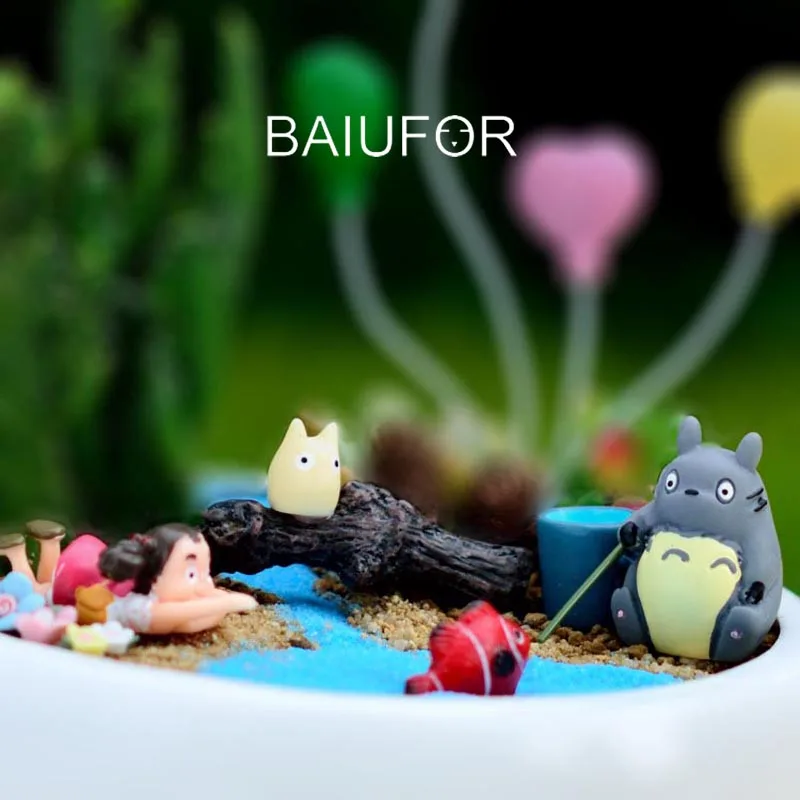 BAIUFOR миниатюрные животные Мультяшные девушки милый Тоторо Фигурки фигурки мини
