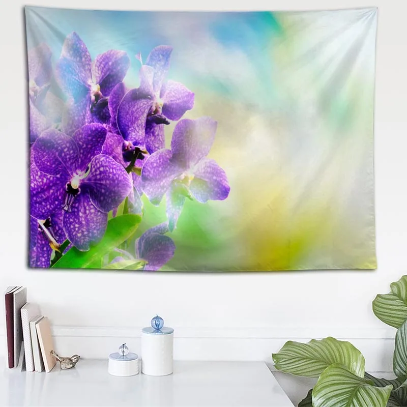 

Custom Orchid Flowers Tapestry Wall Hanging Tapestries Forest Tapestry Bedspread Yoga Mat Blanket Bed Table Cloth