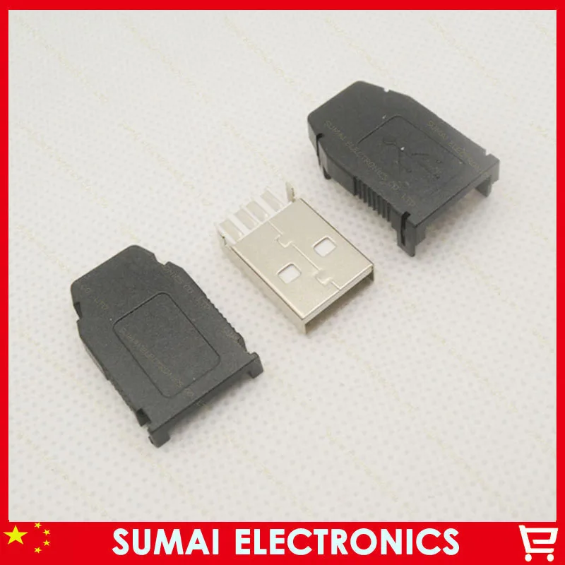 Бесплатная доставка 10 комплектов сделай сам 3 в 1 тип А мини 4P USB штепсельная вилка