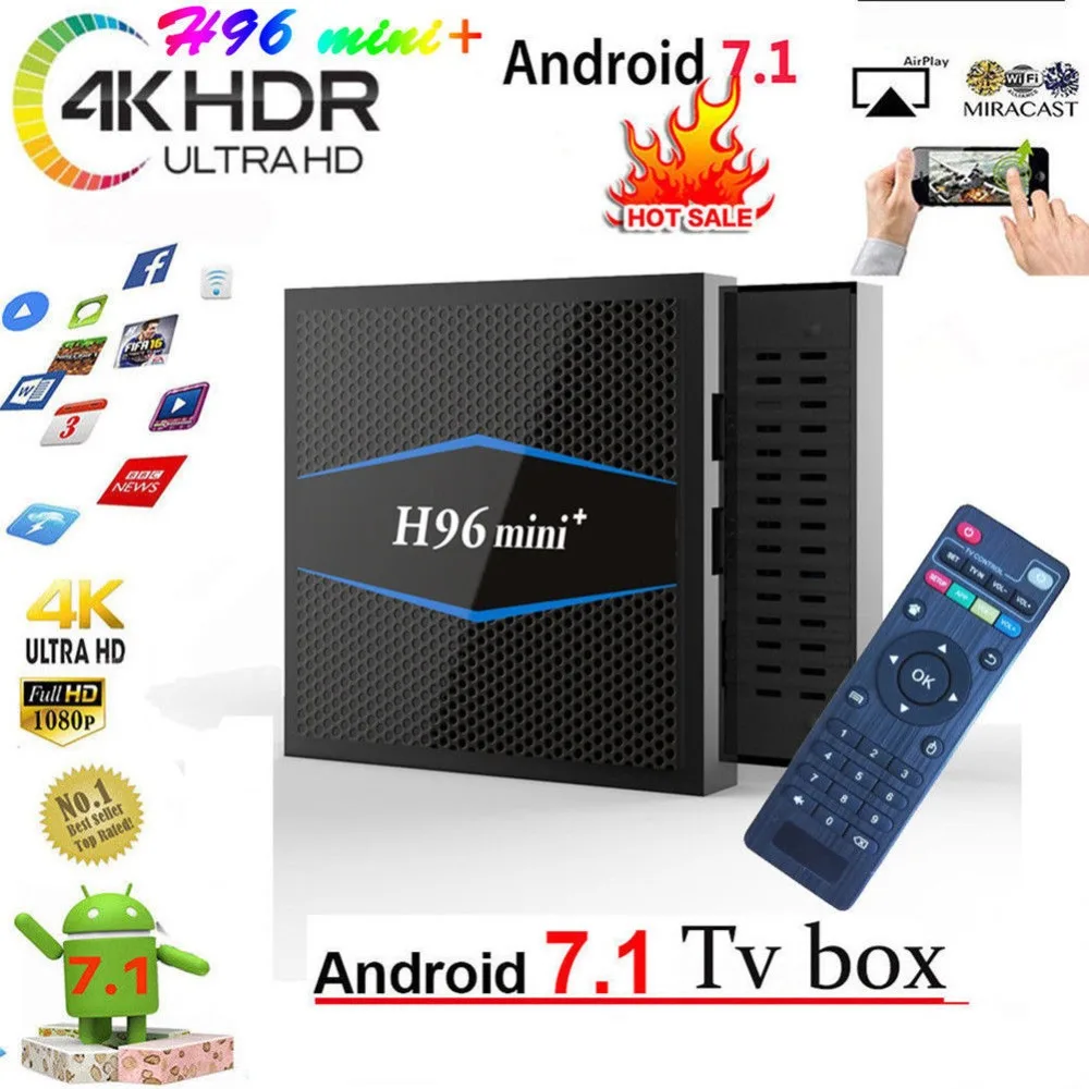 2019 H96 мини + домашний ТВ приставка S905W 2G 16G Android 7 1 Смарт Четырехъядерный 4K HDMI