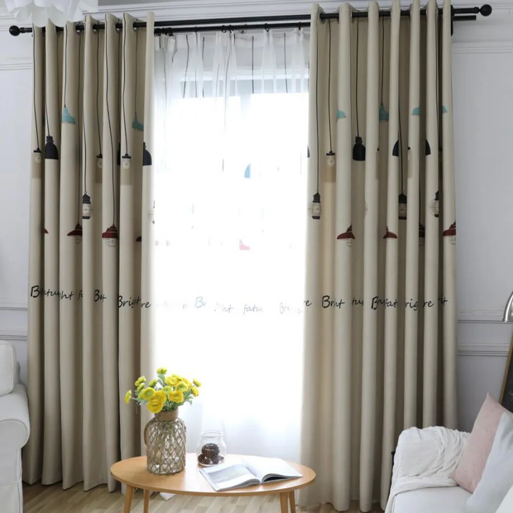 1 предмет современный дизайн лампочка с рисунком занавески для гостиной окна