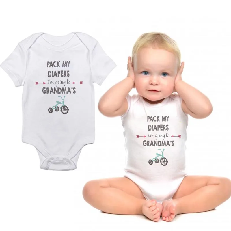 

DERMSPE Summer New Style Baby Girls Boys Rompers Short Sleeve Newborn Baby Clothes Printed Bicycle Pattern Jumpsuit White