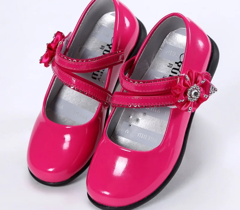 Girls Shoes Children Kid BalletShoes Little Princess Spring Summer Sweet Flower Rhinestone Patent Leather Rubber | Детская одежда и