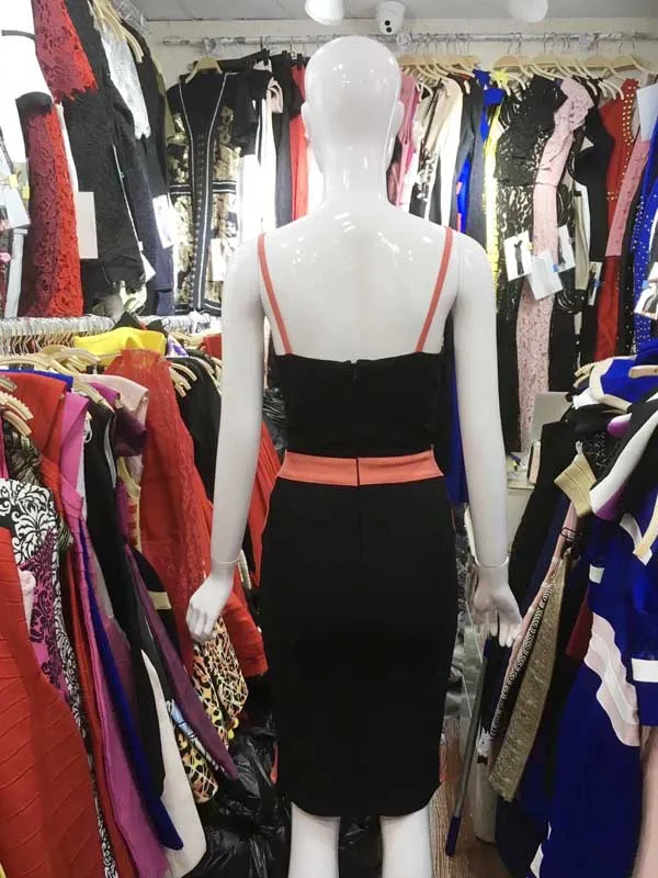 

Strap V-Neck Bandage Dress Fashion Celebrity Night Club Dancing Party Sexy Dresses Black Bodycon