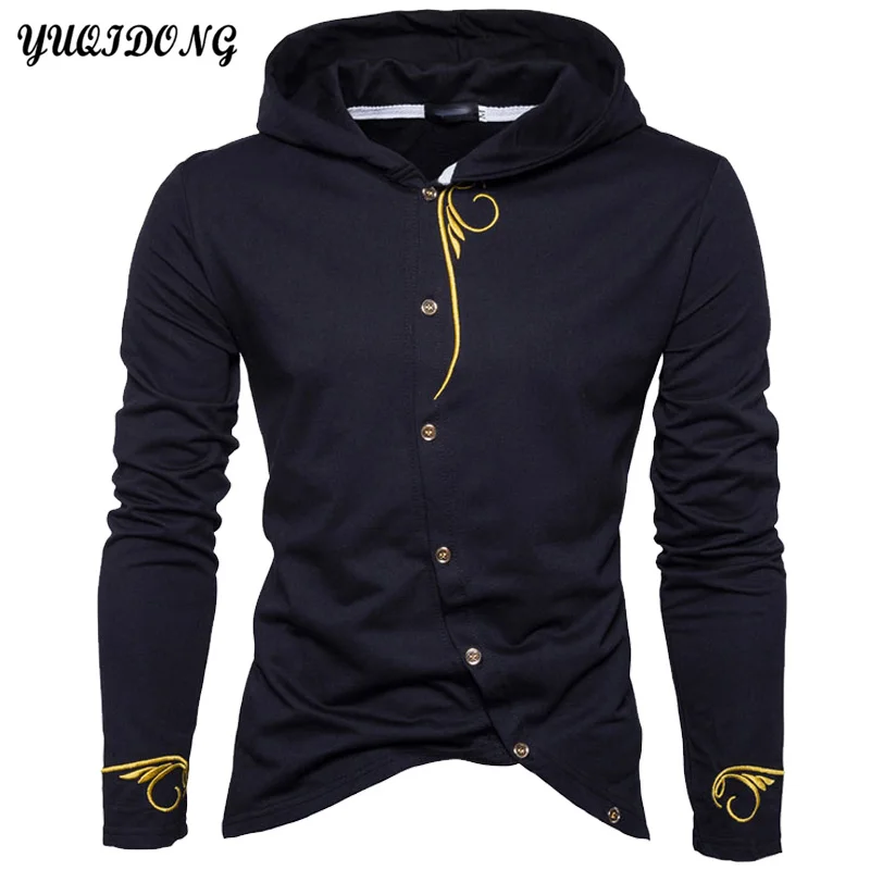 Для мужчин Толстовки 2017 sudaderas Hombre S бренд шить Вышивка кардиган свитер с капюшоном