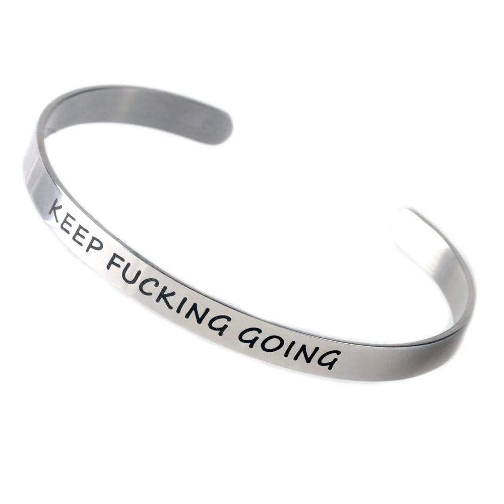 Браслеты с буквенным принтом для мужчин и женщин стальной браслет со стрелкой