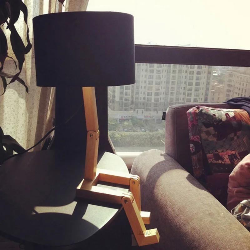 Скандинавский простой деревянный Настольный светильник для гостиной креативный