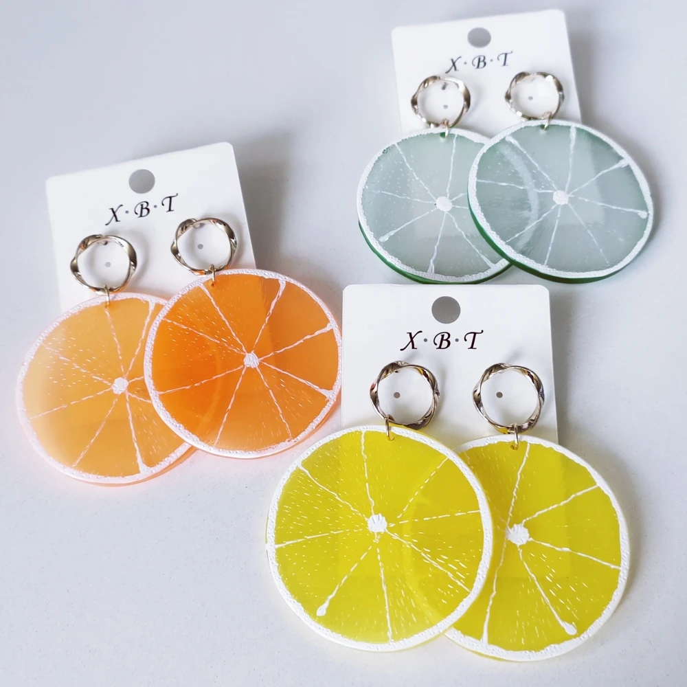 Этнические летние корейские серьги-подвески с фруктами милые Висячие серьги для