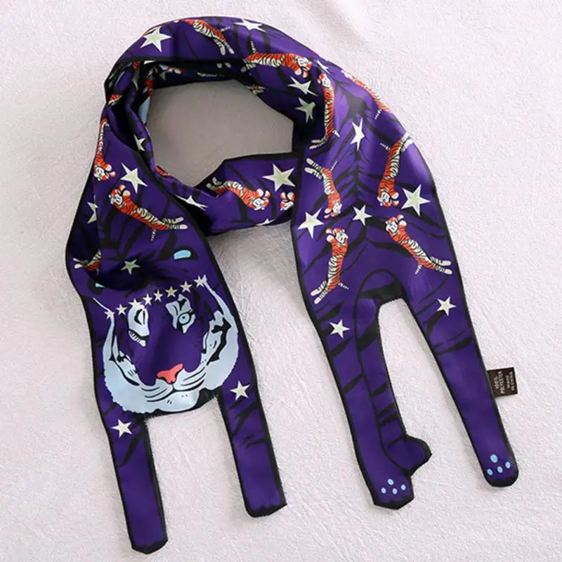 Уникальный дизайн 3D милая фотография сумка шелковый шарф 120 см x 10 Модный тигр