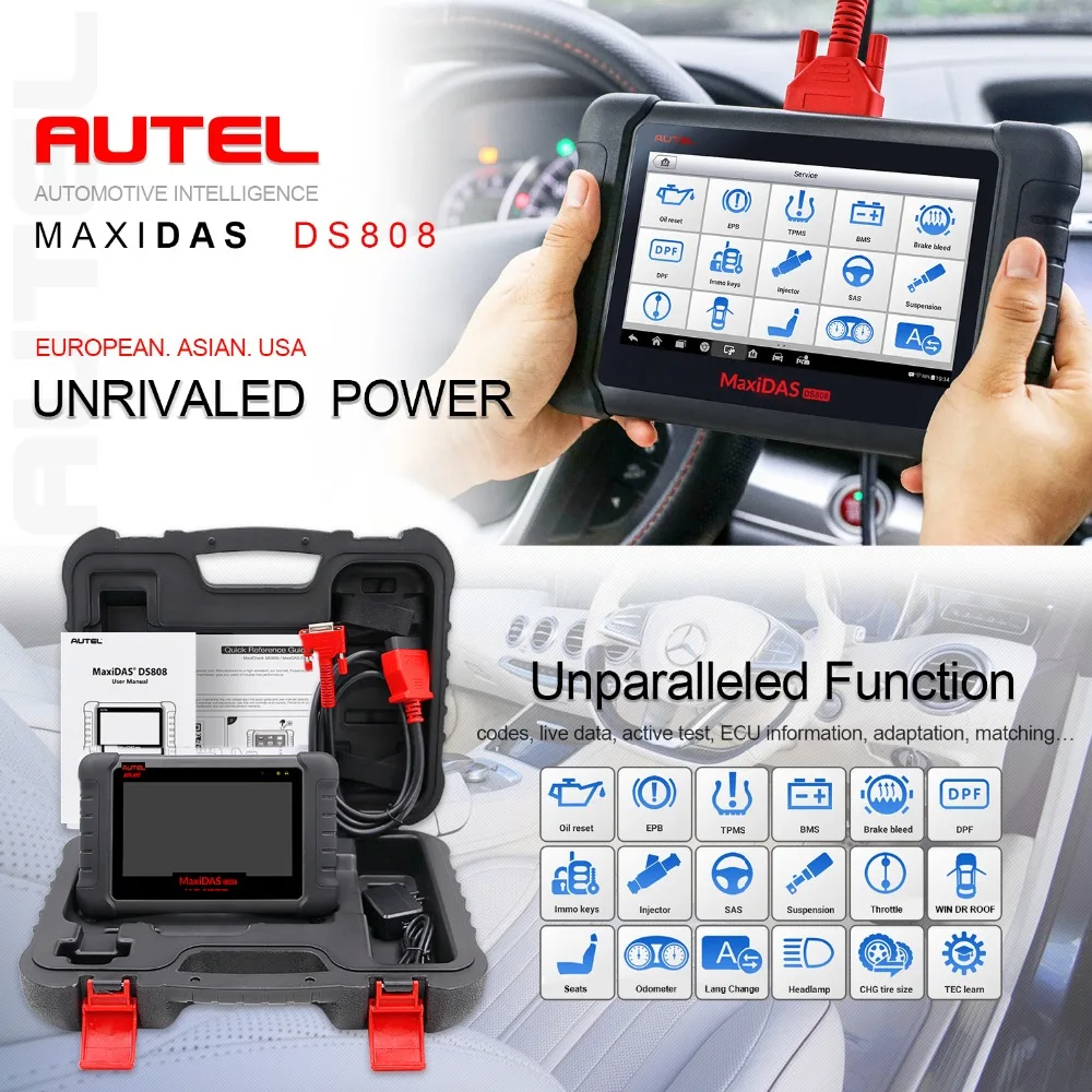 Новейший autel Maxidas DS808 онлайн обновление автомобильный диагностический инструмент DS 808 сканер обновленная версия от autel DS708
