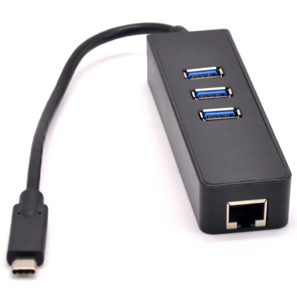 USB 3 1 Тип-C до 3-Порты и разъёмы Hub с адаптер Gigabit Ethernet RJ45 10/100/ 1000 Mbps Realtek RTL8153 USB-C