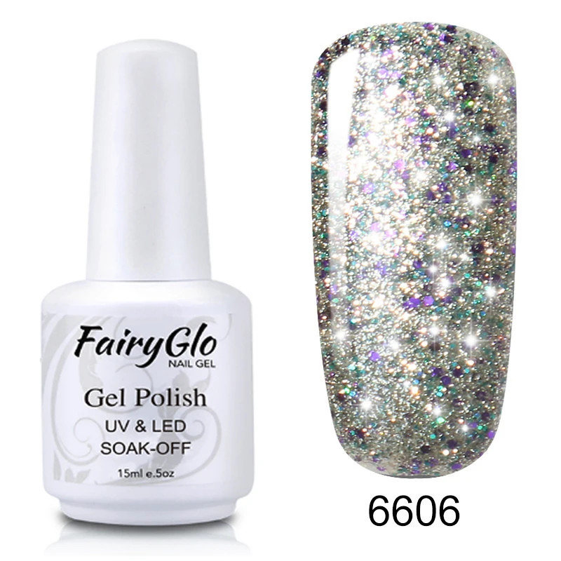 FairyGlo 15 мл Звездный Bling УФ-гель для ногтей светодиодный Гель-лак краска Гель-лак Гибридный лак Полупостоянный лак для ногтей - Цвет: 6606