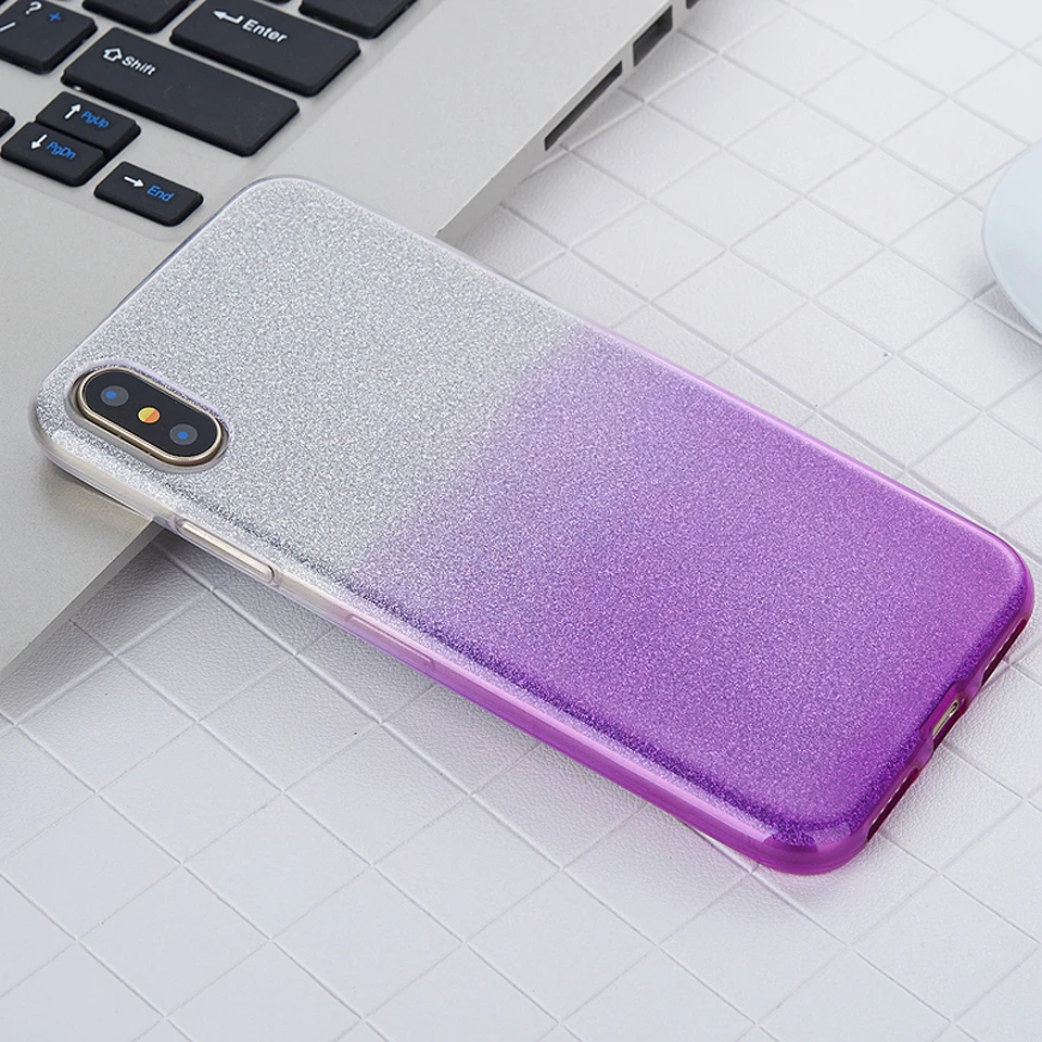 Блестящий 2 в 1 Радужный ТПУ чехол для iphone X 6 6s 7 8 Plus LG G5 G6 G7 V10 V20 V30 K8 K10 2017 Q6 Q8