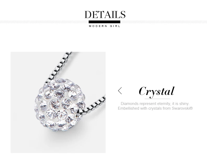 CDE кристалл кулон ожерелье украшено кристаллами от Swarovski 925 пробы ожерелье для женщин звено цепи ювелирные изделия ожерелье