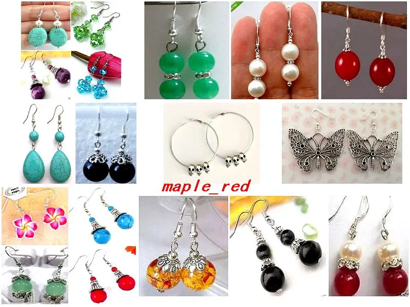 10 парт/лот Разнообразные Модные серьги из металлического сплава с камнем висячие
