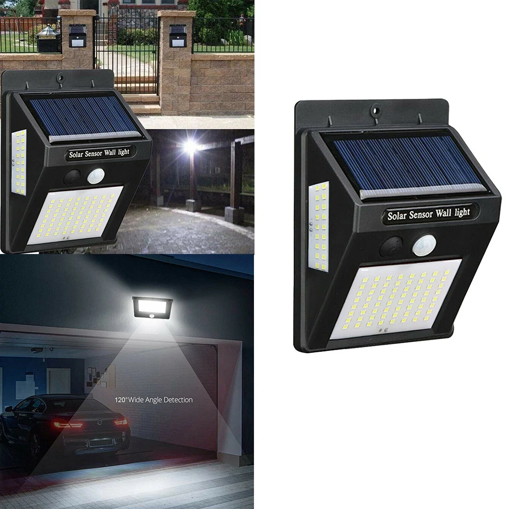 100LED солнечная энергия лампа PIR датчик движения настенный светильник наружная
