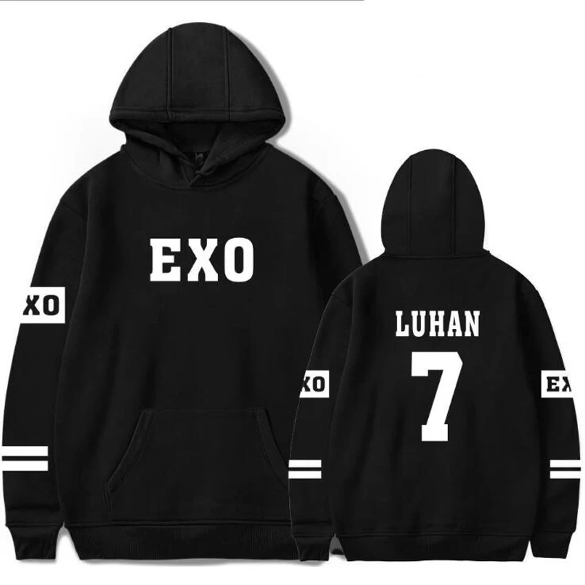 Корейский Kpop Exo толстовки для мужчин и женщин Harajuku флисовый пуловер с длинными рукавами толстовки с капюшоном хип-хоп спортивный костюм брендовая одежда 4XL