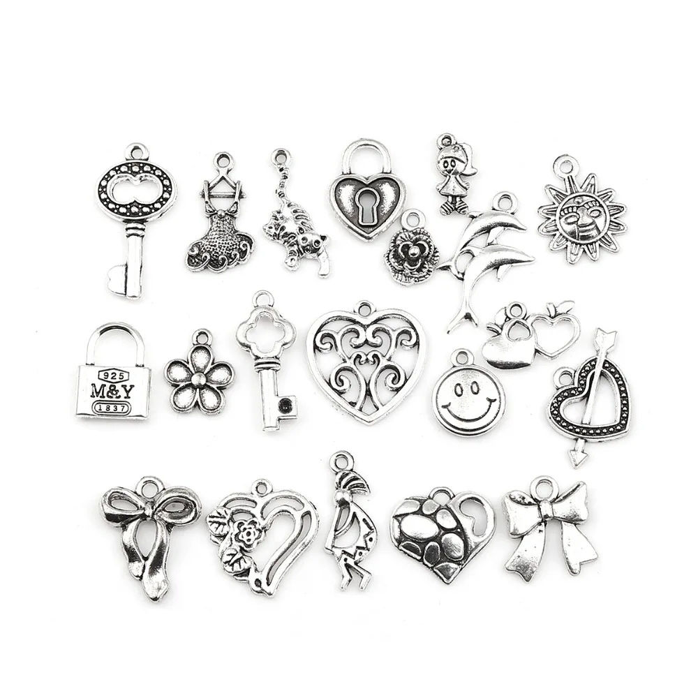 DoreenBeads Модный кулон из цинкового сплава смешанный серебряный цвет DIY Подвески 22x21