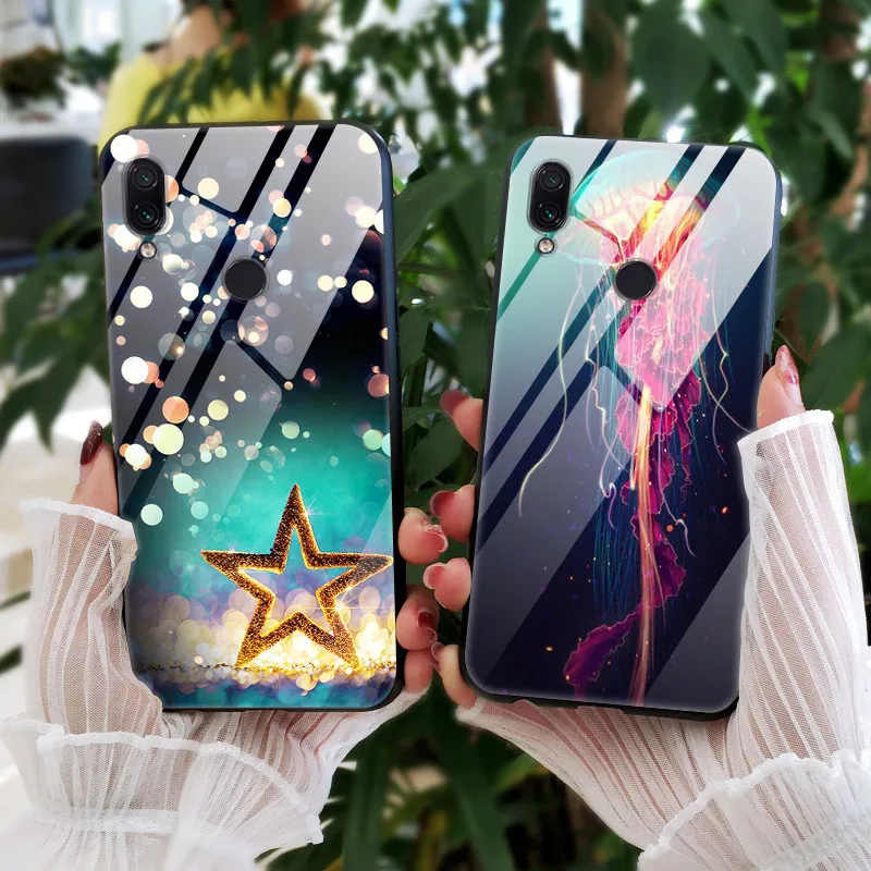 6,2" для Xiaomi Redmi 7, чехол из закаленного стекла, мягкий бампер, 3D Рисунок кошки, чехол для Xiaomi Redmi 7 Y3, чехол для телефона для Redmi7