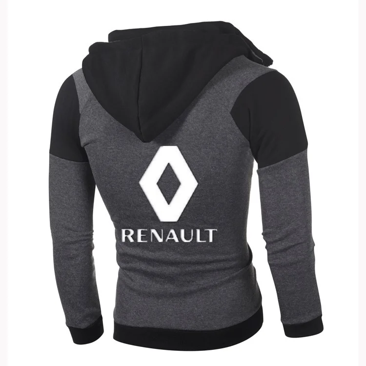 Толстовка с логотипом Renault, хлопок, двойная молния, длинный рукав, флис, повседневные толстовки, мужская спортивная куртка, толстовки, кардиган, пальто